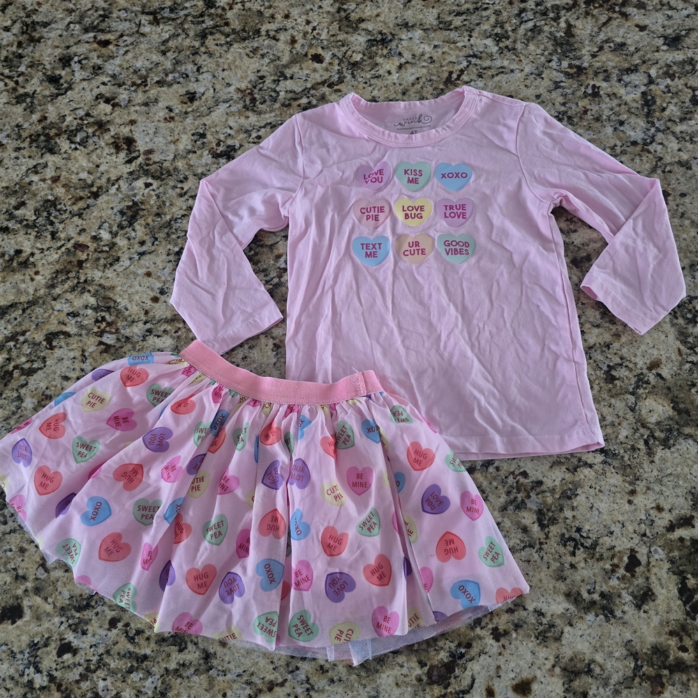 Charming Pink Heart Kids Matching Set